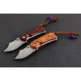 100%VG10 Damascus Blade  Pocket Outdoor Camping Durable Self-defense Knives Tools UD405116